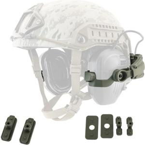 HEARFALCOM Tactical Earmuffs Helmet Rail Adapter for MTEK Rail/ARC Rail/Wendy 2.0 3.0 Rail Helmet, for Walker's Razor Ear Muffs (GREEN)