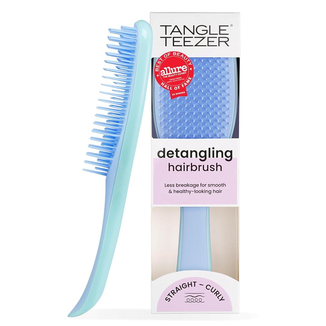 Tangle Teezer Ultimate Detangler Brush for Wet & Dry Hair, Eliminates Knots & Reduces Breakage for Straight to Wavy Hair Types, Denim Blues (Regular)