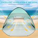 TOBTOS UPF 50+ Pop Up Beach Tent, Easy Set Up Beach Umbrella, Sun Shelter for 2-3 People UV Protection Portable Sunshade, Baby Canopy Cabana, Lightweight with Carry Bag, 78"L x 59"W x 53"H