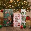 2 x 67 Christmas Wrapping Paper, Funny 6 7 Meme Gift Wrap for Xmas and Holiday Presents, Santa Meme Wrapping Paper for Kids Teens Family (Pink)