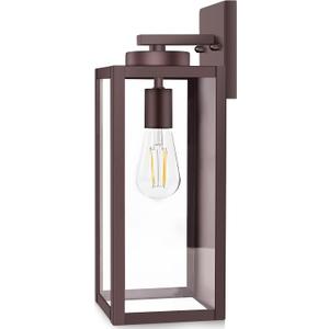 Large Size Outdoor Wall Light Fixture, Exterior Lighting Fixture Porch Sconce Wall Mounted, Waterproof Outdoor Wall Lantern Lamp, Outside Light for House Patio Front Door Entryway Garage, Brown (15.25" (1-Pack), Oil-Rubbed Bronze)
