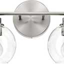 VONLUCE Bathroom Light Fixtures, 2-Light Vanity Lights with Globe Glass Shades E26 Sockets, Bathroom Lights Over Mirror for Bedroom Hallway Living Room, Brushed Nickel Finish, ETL CertificatedAmazon's Choice