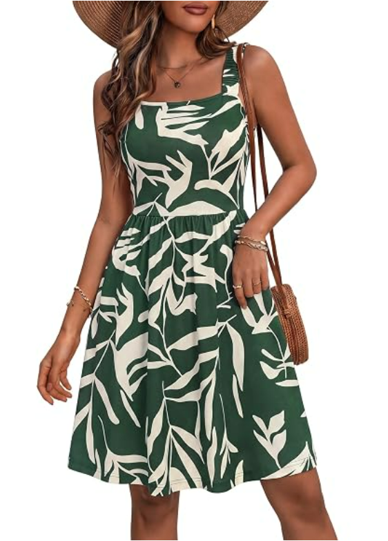 HUHOT Dresses for Women 2026 Spring Sundress Ladies Graduation Semi Formal Bridal Shower Womens Summer Clothes (Small, Green)