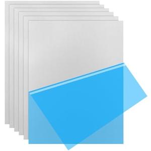 Lswteiz 6Pack 5052 H32 Aluminum Sheet Metal 12 x 16 x 1/64 (0.02”) Inch Flat Plain Aluminum Plate Covered with Protective Film, Rectangle Aluminum Metal Plate for Crafting, Industrial, 0.5mm