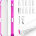 Sonic Dermaplane Razor for Women, Facial Hair Remover with LED Light, 3 Speed Mini Electric Dermaplaning Tool for Sensitive Skin, Peach Fuzz Removal, 9 Safety Blades & 1 Exfoliating Head