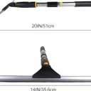 14" Window Cleaning Tool, All-Purpose Extendable Window Squeegee with 2 Blades and Stainless Steel Pole, Shower Squeegee for Glass Doors Bathroom and Car Windshields (Black, 14")