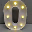 Pooqla LED Marquee Letter Lights Sign, Light Up Alphabet Letter for Home Party Wedding Decoration O (Warm White)