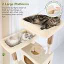 Globlazer Multi-Level Tall Cat Tower 83 inch Sturdy Extra Large Heavy Duty Cat Tree for Indoor Large Adult Cats Kittens with 2 Cat Condo, 8 Scratching Post, 2 Hammock, S83G, Beige