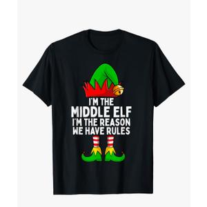 I'm The Middle Elf Matching Family Christmas T-Shirt, Medium