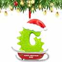 26 Letter Ornaments for Christmas Tree Decoration,Personalized Letters Ornaments, Initial Christmas Ornament, Hanging DIY Letter Xtmas Dinosaur Ornament, Gifts for Family Friends (G)