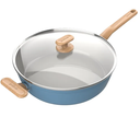 GoodCook Healthy Ceramic Titanium-Infused 11” Jumbo Cooker with Lid, Light Blue – Induction Cookware, Nonstick Cooking Pan, Food Cooker for Stir-Fry, Vegetables, Chicken, Steak, Sauces