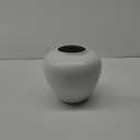 GeLive Short Round White Ceramic Vase Table Centerpiece Moon Jar Jingdezhen Handmade Pottery Vase Glossy Finish Planter Pot Waterproof for Fresh Dried Flower Home Decor Kitchen Utensil Holder