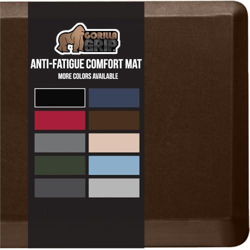 GORILLA GRIP Cushioned Anti Fatigue Mats for Kitchen Floor, 39x20, Ergonomic Standing Office Desk Mat, Waterproof Scratch Resistant Pebbled Top, Supportive Comfort Padded Foam Rugs, 3/4" Thick, Brown