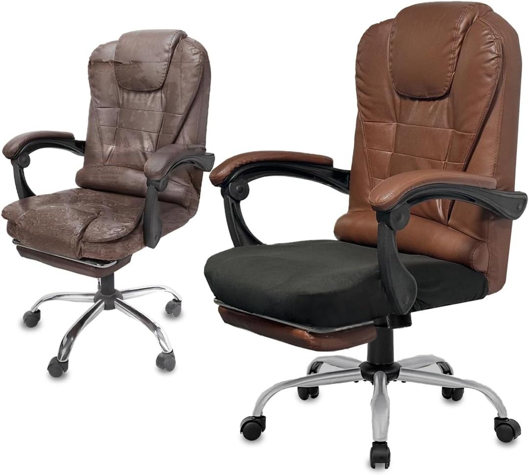 NeColorLife Large Seat Cover for Office Chairs  Stretchy & Washable Slipcover for Oversized Cushions, Fits 19.726", Black (Seat Only)