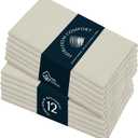 Ivory Cloth Napkins Set of 12-100% Cotton, Absorbent, Reusable, Soft, Washable - Perfect for Spring, Easter, Baby Showers, Formal Dinners, Weddings, Holiday Parties, 17x17 Inch