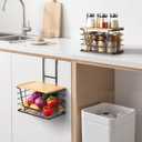 2-Pack Trash Bag Holder - Extra Large Garbage Bag Holder with Stackable Bamboo Top, Adjustable Hooks for Cabinet Door - Organizers in Kitchen/Pantry/Laundry Room