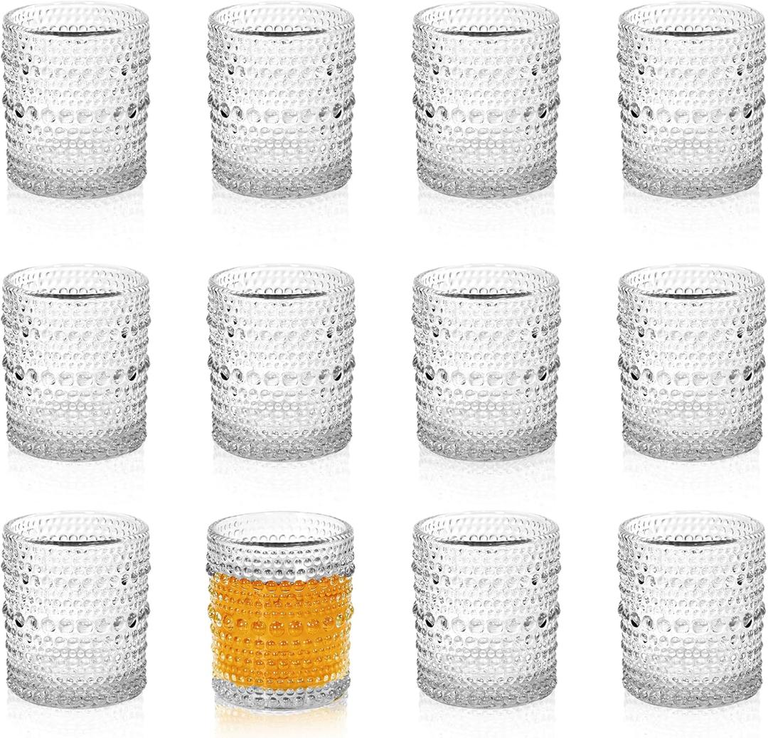3oz Mini Shot Glass Set of 12, Vintage Fancy Shot Glasses, Cute Shot Glasses, Small for Vodka, Whiskey, Tequila, Espressos, Spirits & Liquors (Water Droplet)
