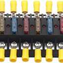 6 Way Fuse Block Automotive Boat Marine Car Camper Trailer RV Motorhome Solar Power Fuse Box 12V - 32V Red LED Indicator