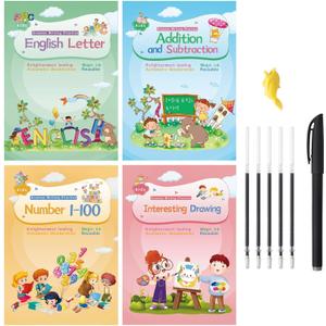 Magic Ink Copybooks for Kids Reusable Handwriting Workbooks for Preschools Grooves Template Design and Handwriting Aid (4)