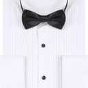 FAHIZO Men's White Tuxedo Shirt with Wing Collar, French Cuffs & Accessories (Medium)