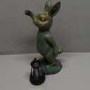 MININOVA Rabbit Garden Statues with Solar Lantern Bunny Outdoor Resin Sculpture for Patio Yard Lawn Decorations Gifts for Mother's Day Housewarming Christmas