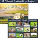 2026 Pooping Dogs Calendar Funny Dog Calendar Monthly Wall Calender 12 Month for Home Office Funny Swear Gag White Elephant Gift