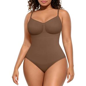 FeelinGirl Shapewear Bodysuit Tummy Control Body Shaper for Women Seamless Waist Snatching Shaper, M/L