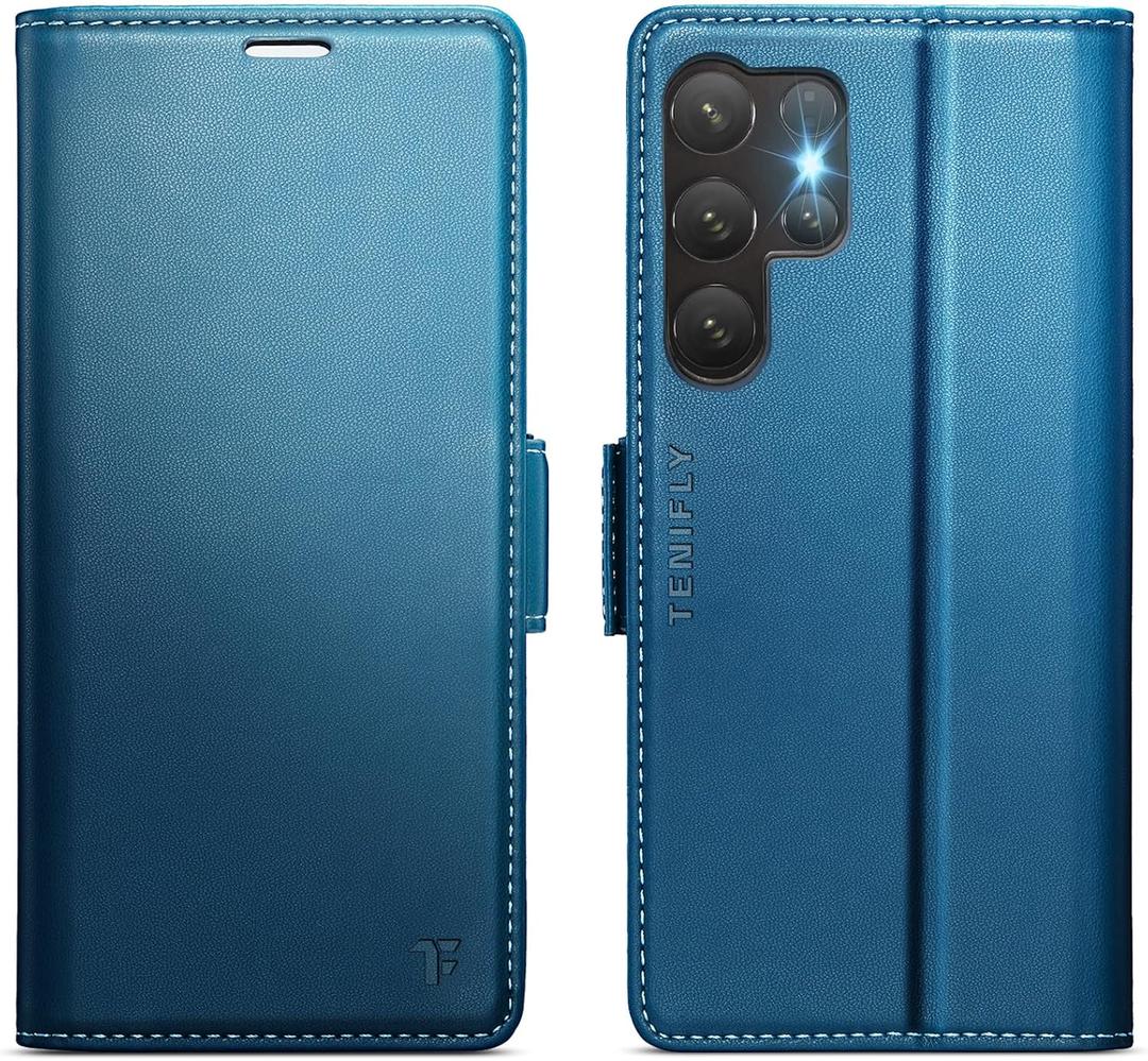 for Samsung Galaxy S26 Ultra Case Wallet with RFID Blocking Card Holder, PU Leather Kickstand Protective Flip Phone Cover Fit for Galaxy S26 Ultra 6.9", Blue