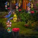 Afirst Solar Outdoor Lights Decorative - Solar Decorative Butterfly Lights Faucet Shaped Twinkling Light Garden Stake Decorations for Pathway Lawn Patio Courtyard Backyard