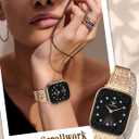Wearlizer Compatible with Apple Watch Bands for Women 41/40/38/44/45/46/49/42mm, Jewelry Dressy Stainless Steel Metal Scrollwork Chain Bracelet for iWatch Band Series 11 10 9 8 7 6 5 4 SE/Ultra 3