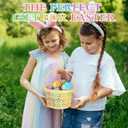 Havawish Easter Baskets Bulk with Handle Small Colorful Plastic Eggs Baskets Easter Bucket for Egg Hunt Spring Party Favors(100 Pcs,Round)