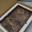 Real Natural Marble Tray for Bathroom, Genuine Marble Stone Vanity Tray, Luxury Storage Trays for Kitchen, Vanity, Home Decor, Dresser, Non-Resin/Non-Ceramic, 12"x 8"x 1.2", Dark Brown