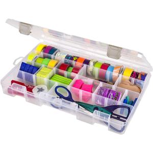 ArtBin Large Solutions Box Clear Art & Craft Organizer with Dividers - Plastic Storage Case for Convenient and Versatile Storage - Ideal for Various Craft Supplies (14.125" x 9")