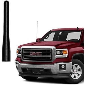 GM Truck Short Antenna, Compatible with 1999-2026 Chevy Silverado/GMC Sierra 1500 2500 3500 Truck Pickup Direct Replacement Antenna Rod, Matte Black 3.6 Inch 6061 Aluminum, Car Wash Safe Proof