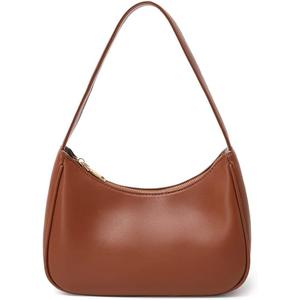Shoulder Bags for Women, Cute Hobo Tote Handbag Mini Clutch Purse with Zipper Closure (Large, Brown)