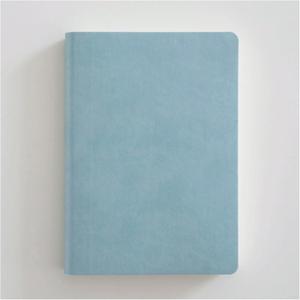 PEKJI Exquisite Imitation leather Notebook meeting journal notebook 21x14.5cm for Home, School, and Office 272Pages/136Sheets portable (blue gray)