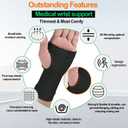 MGANG Wrist Support Sleeves, 1 Pair Wrist Compression Gloves for Unisex, 20-30 mmHg Wrist Brace Support for Carpal Tunnel, RSI, Tendonitis, Sprains, HandInstability, Pain Relief, Black M