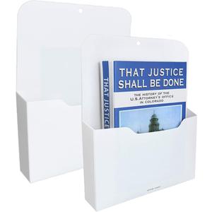 Marbrasse 2 Pack Magnetic File Holder - Paper Holder, Pocket Organizer,Hanging Wall File Organizer Office Supplies Storage, Magazine Mail Organizer Case for Notebooks,Planners,Letter (2 Pack)