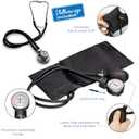 NOVAMEDIC NM-9170-BK Professional Aneroid Sphygmomanometer Blood Pressure Machine and Stethoscope Set, Universal Adult Size Cuff Arm, Manual Emergency BP Monitor Kit with Carrying Case, Black