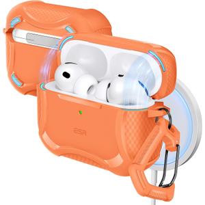 ESR for AirPods Pro 3 Case (2025), Compatible with Airpods Pro 3rd Generation (USB-C Cable), Magnetic Lid, MagSafe Ready, Powerful Drop Protection, Cyber Series, Orange