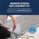 Window Screen Replacement Kit, 36", 48" and 60" Window Frames, White or Bronze, with Screen Mesh Roll. Easy Installation!