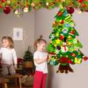 Felt Christmas Tree for Toddlers, 3.2ft My First Christmas Tree for Kids, 34 Ornaments Wall Hanging DIY Xmas Decorationse with String Light