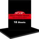 18 Pcs Black Poster Board Paper 14x18, ROOKEA Vision Boards Posterboard Bulk for School Projects Classroom Arts Craft Presentations Drawing Scrapbooking Blank Graphic Display