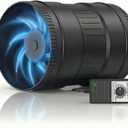 Toolazy 6 Inch Inline Booster Duct Fan with Speed Controller, 345 CFM 19.2W EC Motor 3300RPM, 0-100% Variable Speed, 32dB Ultra-Quiet, 118in Total Controller Cord, Grow Tent HVAC Ventilation Fan