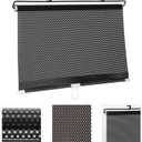 Amosfun 2pcs Blackout Curtains Car Window Sun Shade Retractable Windshield Sun Shade Side Window Blocks Sun Blinds PVC 16 x 49 Inch