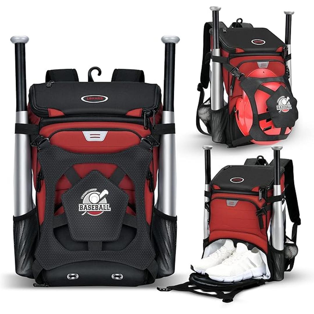 BAGNN Baseball Backpack for Adult and Youth, Large Capacity Lightweight Softball Bag With Shoe Compartment and Fence Hook for TBall Bat & Equipment, Waterproof for Helmet, Gloves