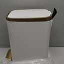 CEROELDA Small Bathroom Can with Lid Soft Close-5L/1.3 Gal Stainless Steel Garbage Can-Step Pedal Wastebasket Slim Bin for Office, Bedroom, Toilet, Live Room-White