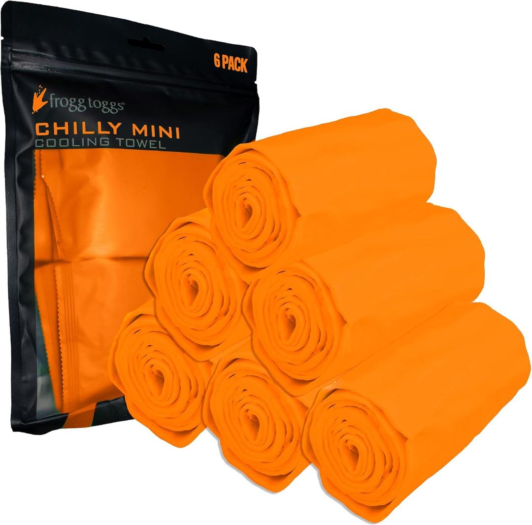 FROGG TOGGS Chilly Mini Cooling Neck Towel, 6 count, 29"x3"