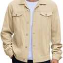 COOFANDY Men's Cotton Denim Jacket Lightweight Trucker Western Jackets Casual Fashion Jean Coat M