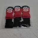 EXPAWLORER 6PCS Anti-Slip Dog Socks to Prevent Licking Paws,Dog Shoes for Hot Pavement,Best Paw Protector Traction Control on Hardwood Floor,Dog Booties for Puppy Small Medium Large Senior Dogs (Red)